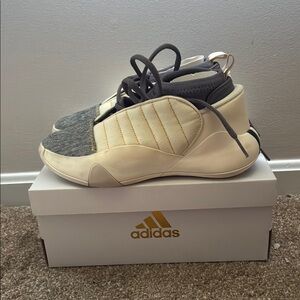 Adidas Cream and Gray Harden 7s